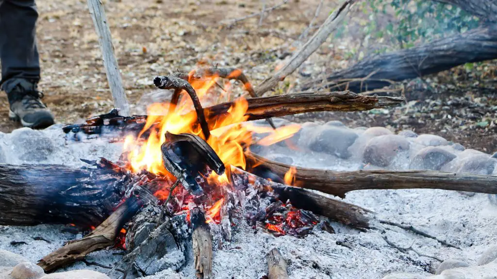 Campfire burning