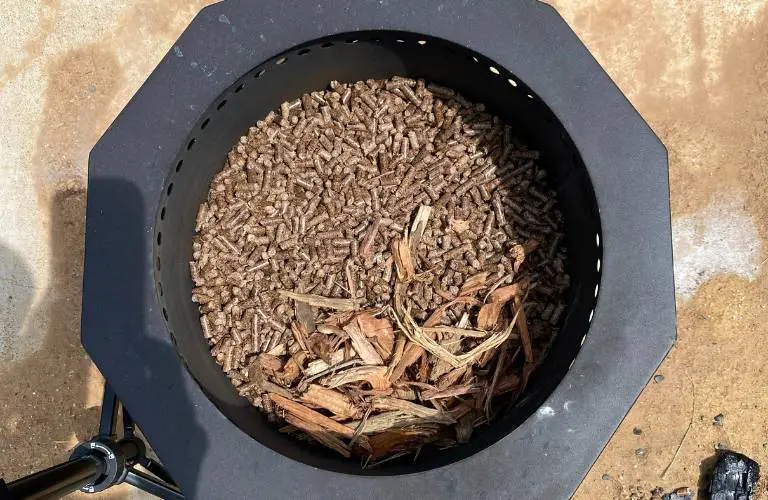 a view of the pellets before the burn