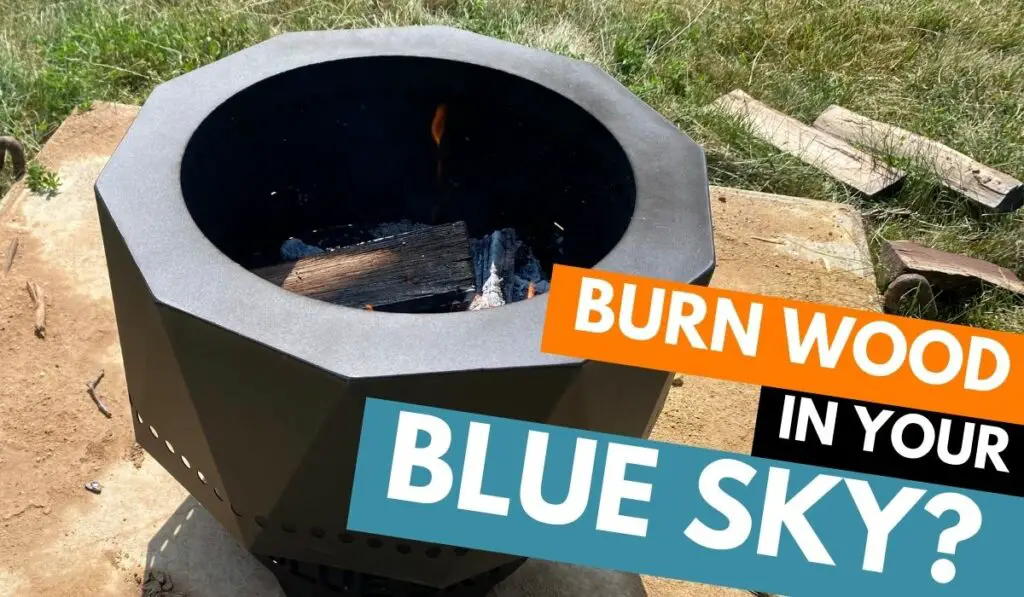 firewood burning in one of the Blue Sky Outdoor Living fire pits