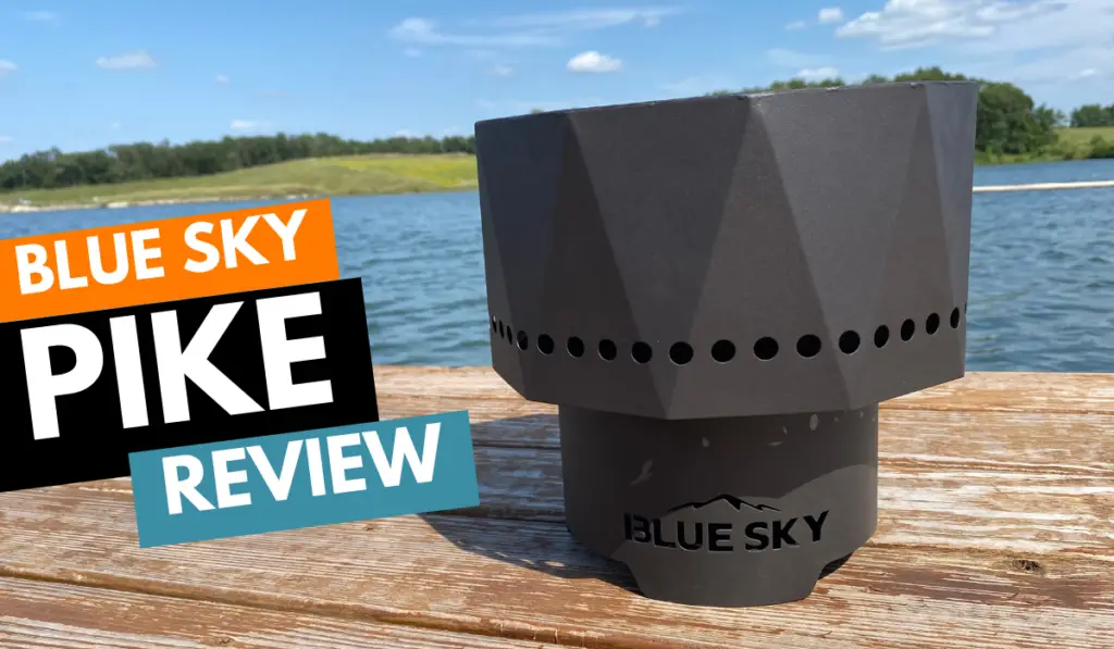 pike ultra portable smokeless fire pit on a dock
