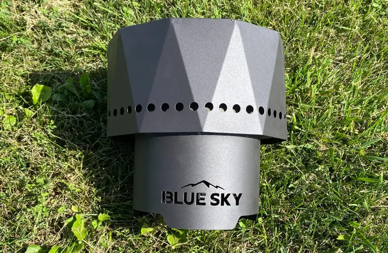 blue sky pike ultra portable smokeless fire pit on grass