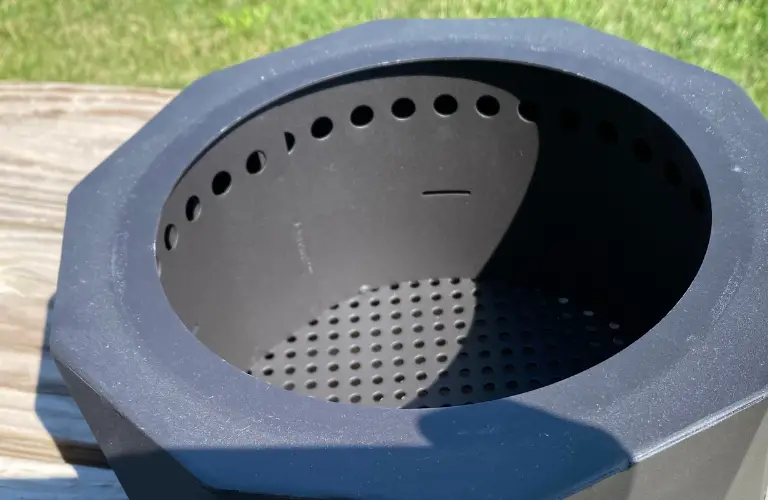 inside holes that make this pike ultra portable fire pit smokeless