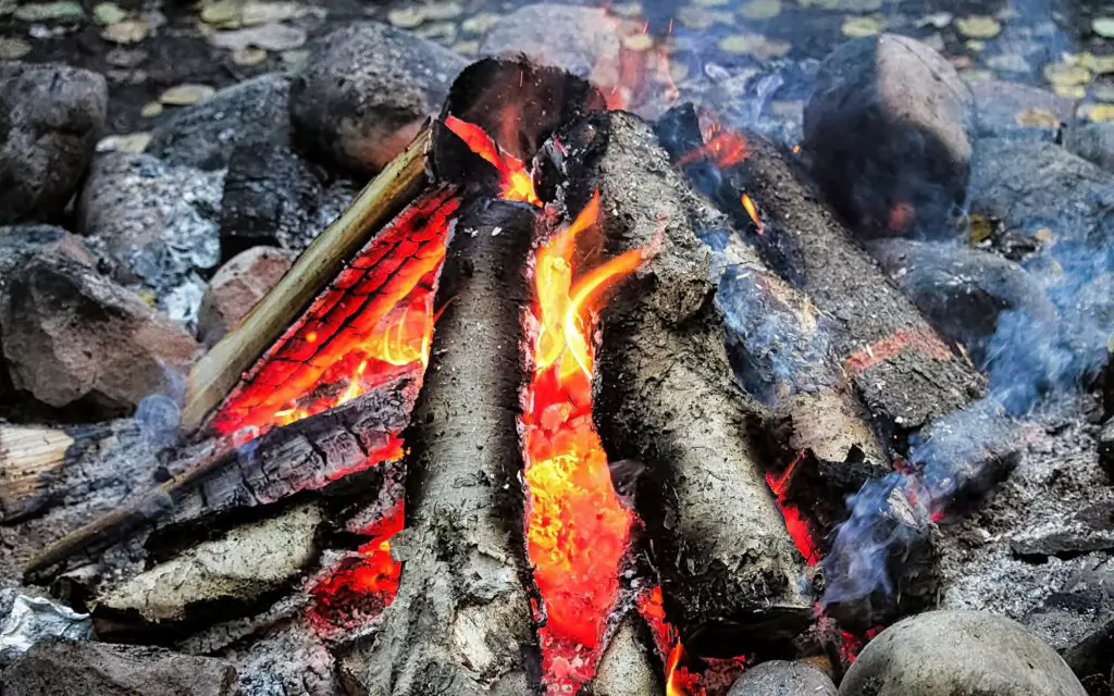 teepee campfire shape burning